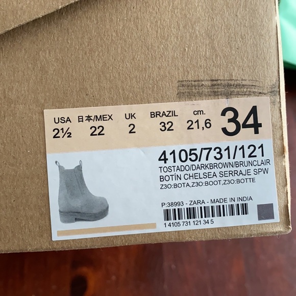 Zara Boys Leather Ankle Boots - Picture 3 of 8